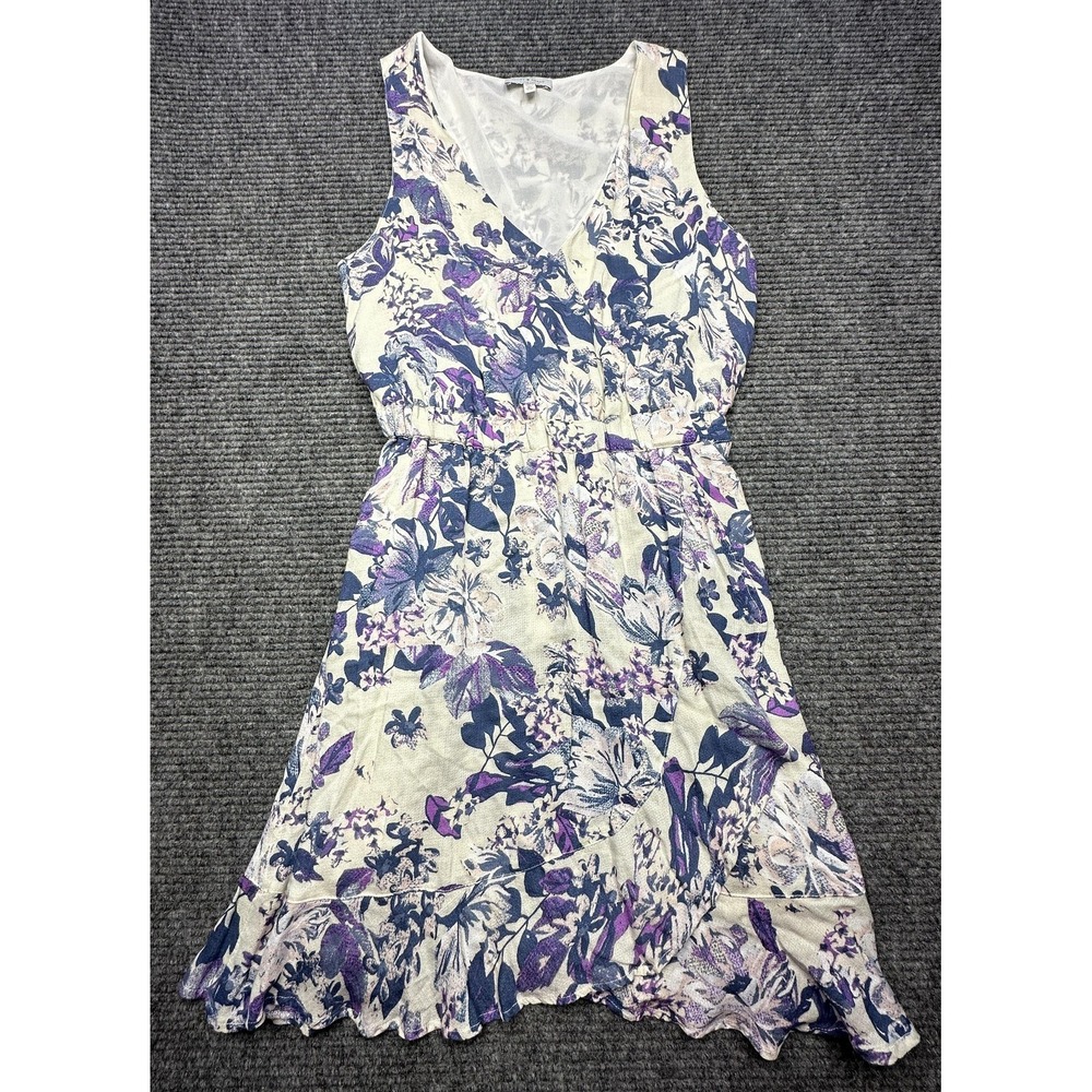 Lucky Brand Dress Womens Medium Multicolor Floral Wrap Ruffle Hem Mini Boho